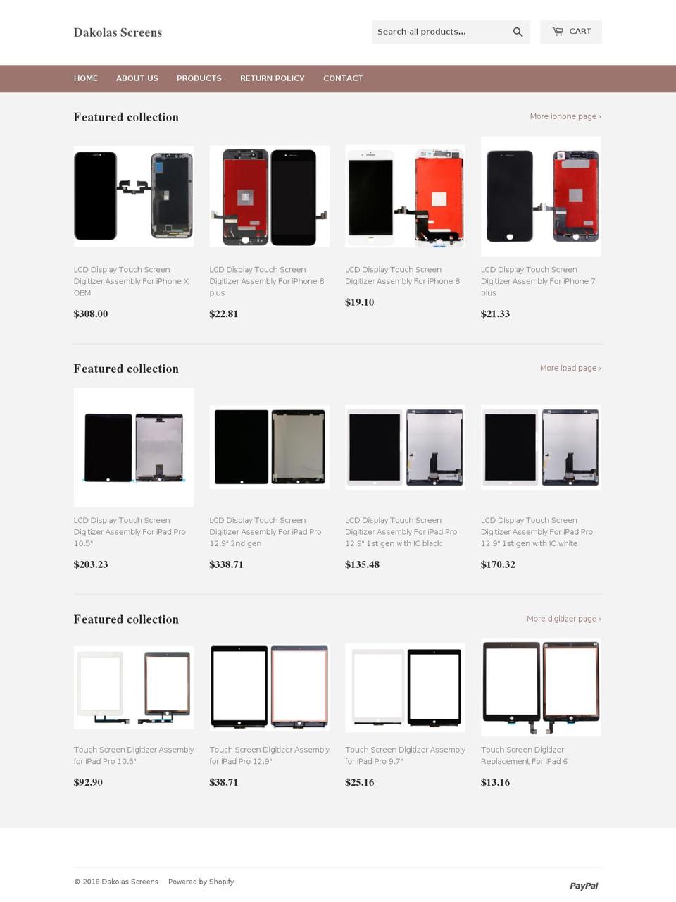 dakolas.com shopify website screenshot