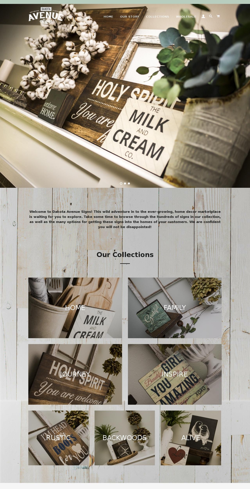 dakotaavenuesigns.com shopify website screenshot