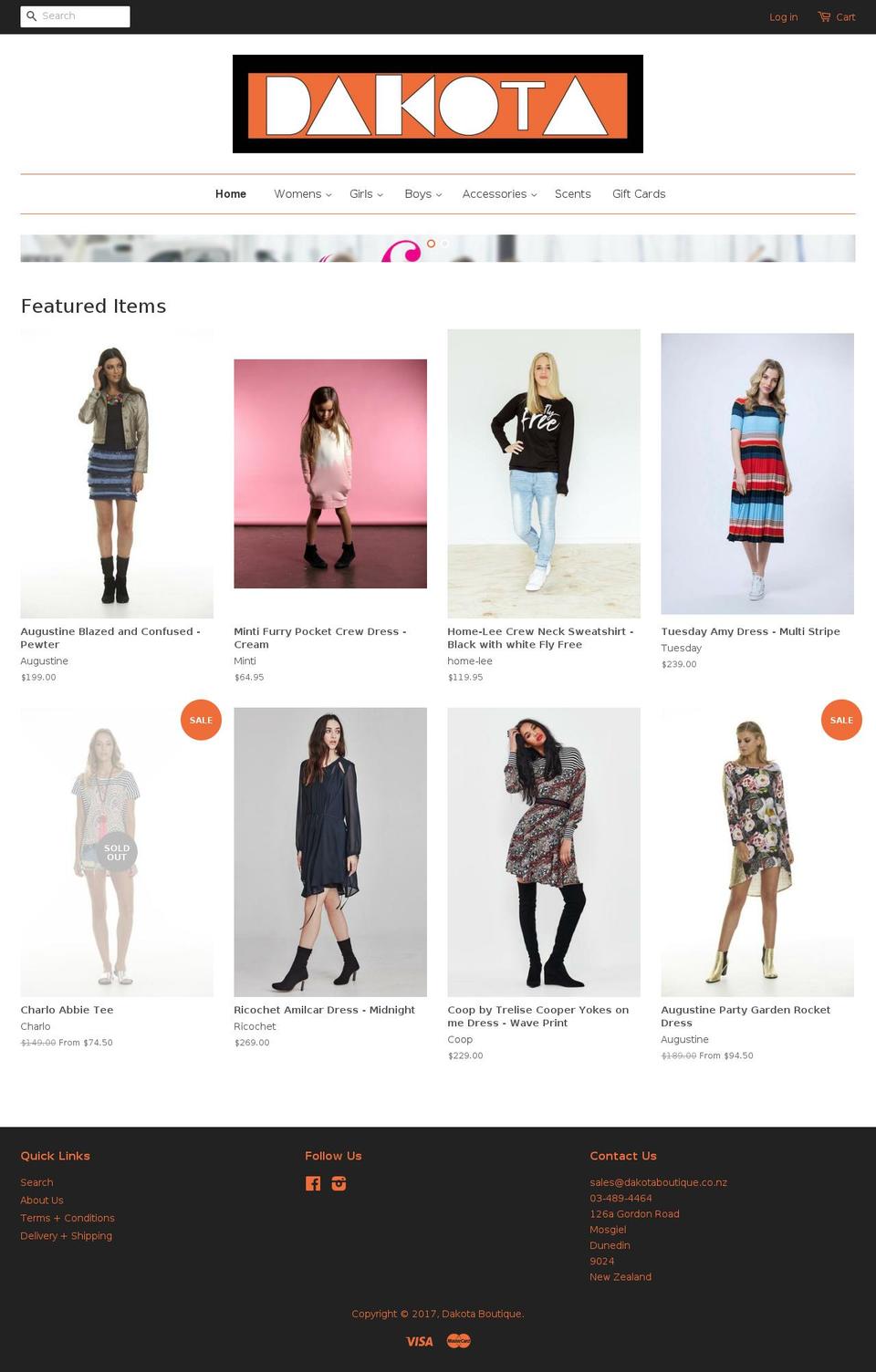 dakotaboutique.co.nz shopify website screenshot