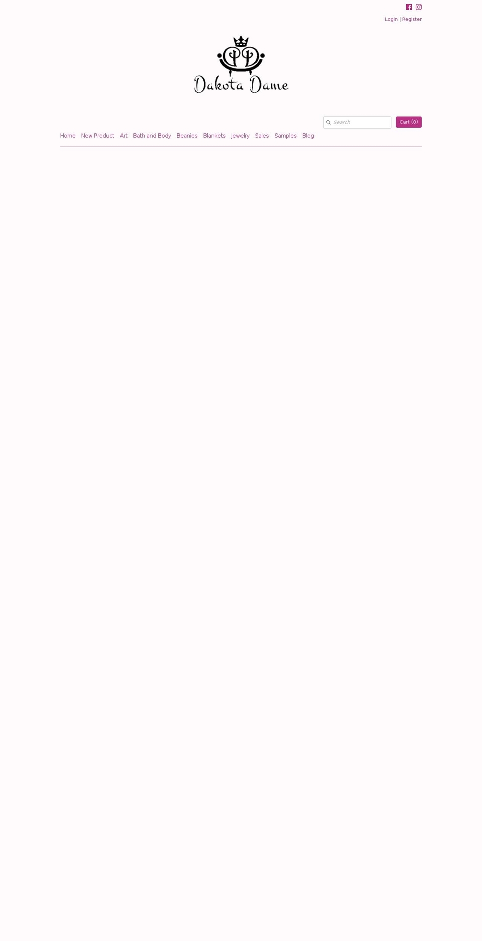 dakotadame.com — Shopify storefront screenshot