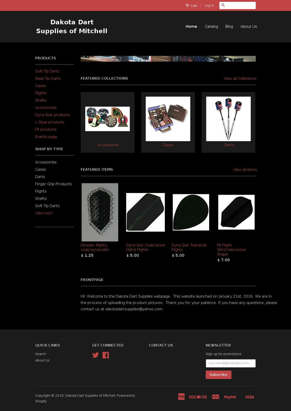 dakotadartsupplies.com — Shopify storefront screenshot