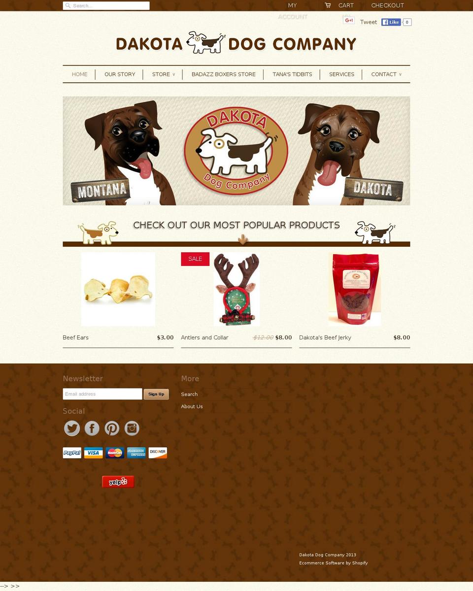 New changes Shopify theme site example dakotadogcompany.com