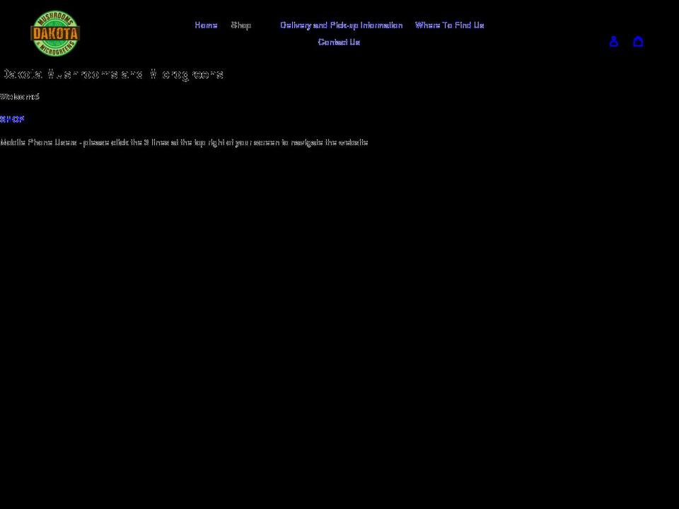 dakotamushrooms.com shopify website screenshot