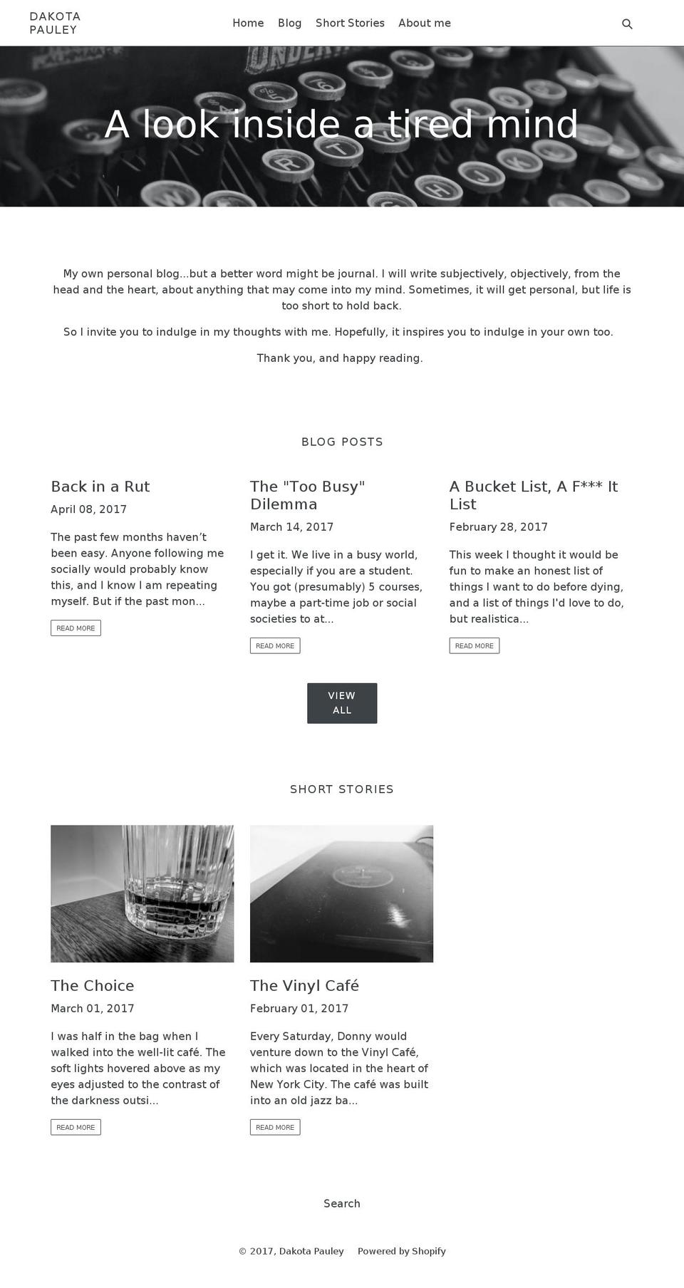 dakotapauley.com shopify website screenshot