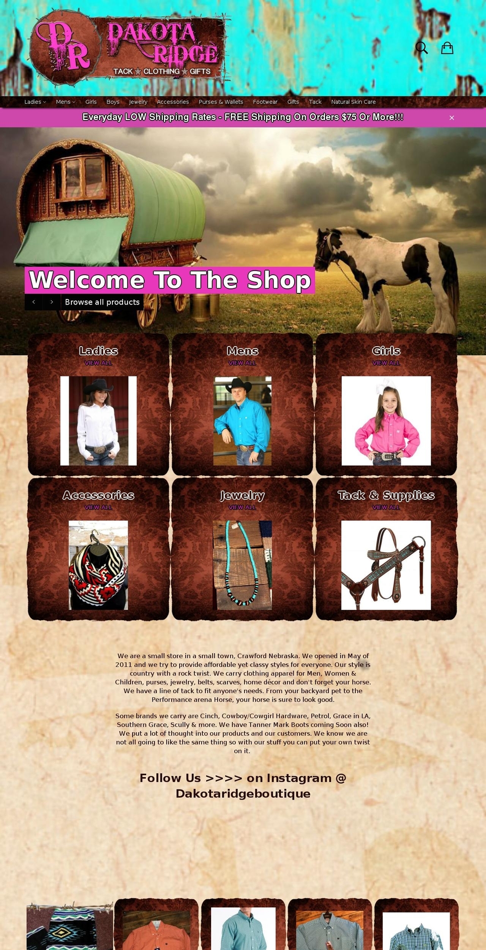 dakotaridgeboutique.com — Shopify storefront screenshot