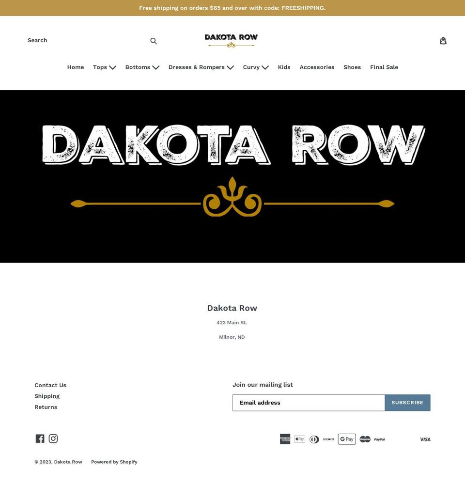 dakotarow.com shopify website screenshot