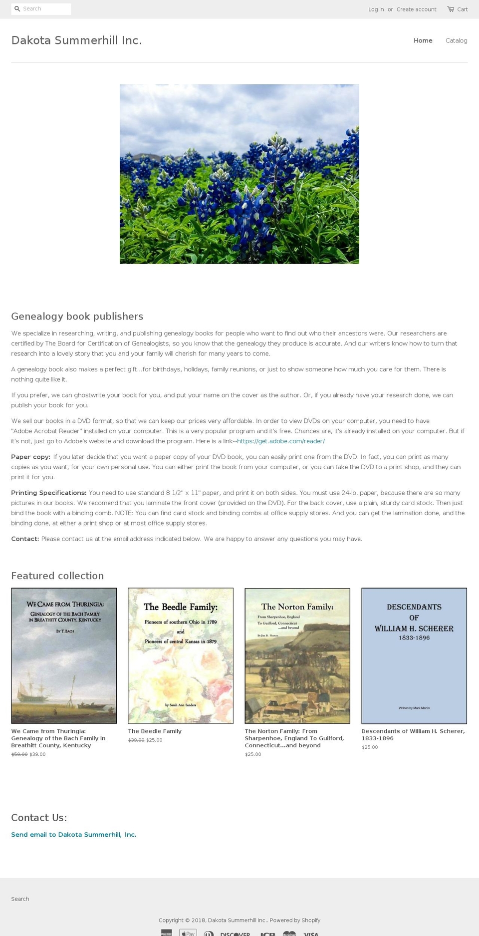 dakotasummerhill.com — Shopify storefront screenshot