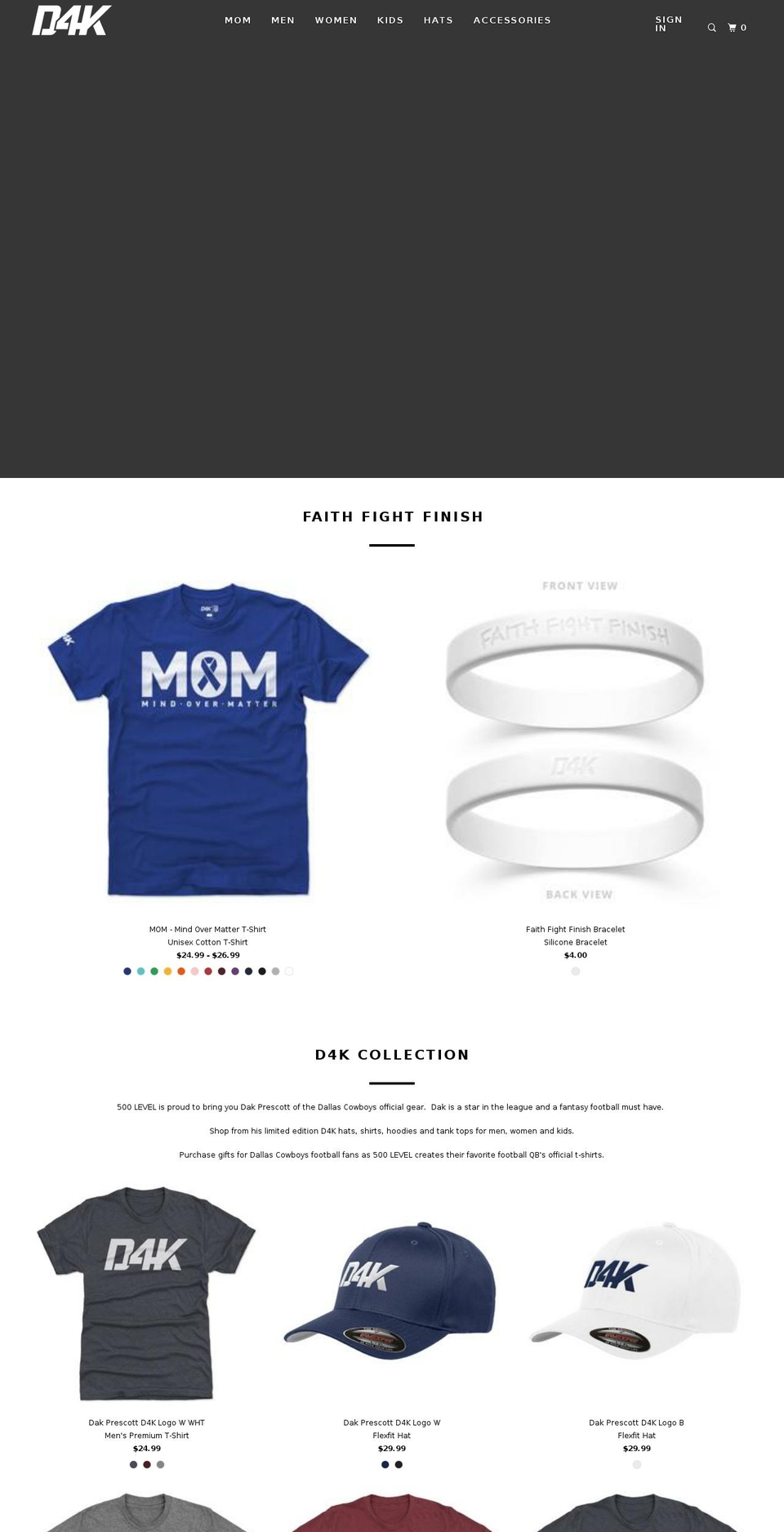 dakprescott4.com shopify website screenshot