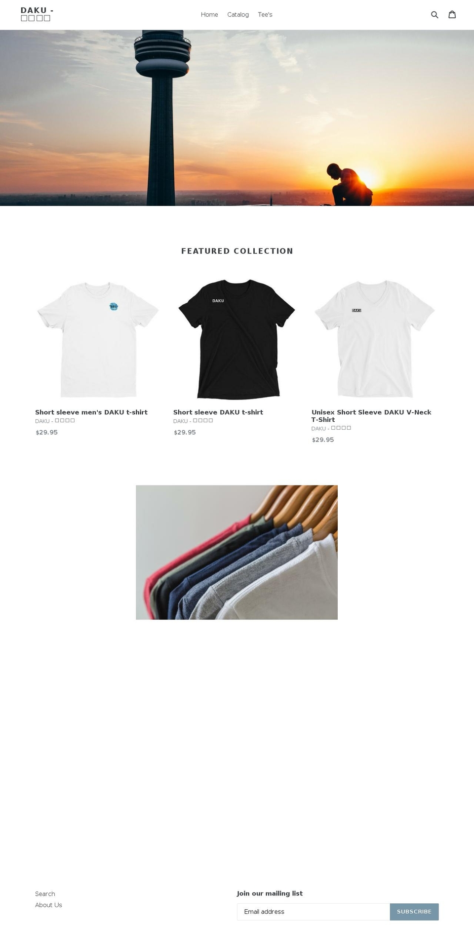 dakuclothing.com — Shopify storefront screenshot