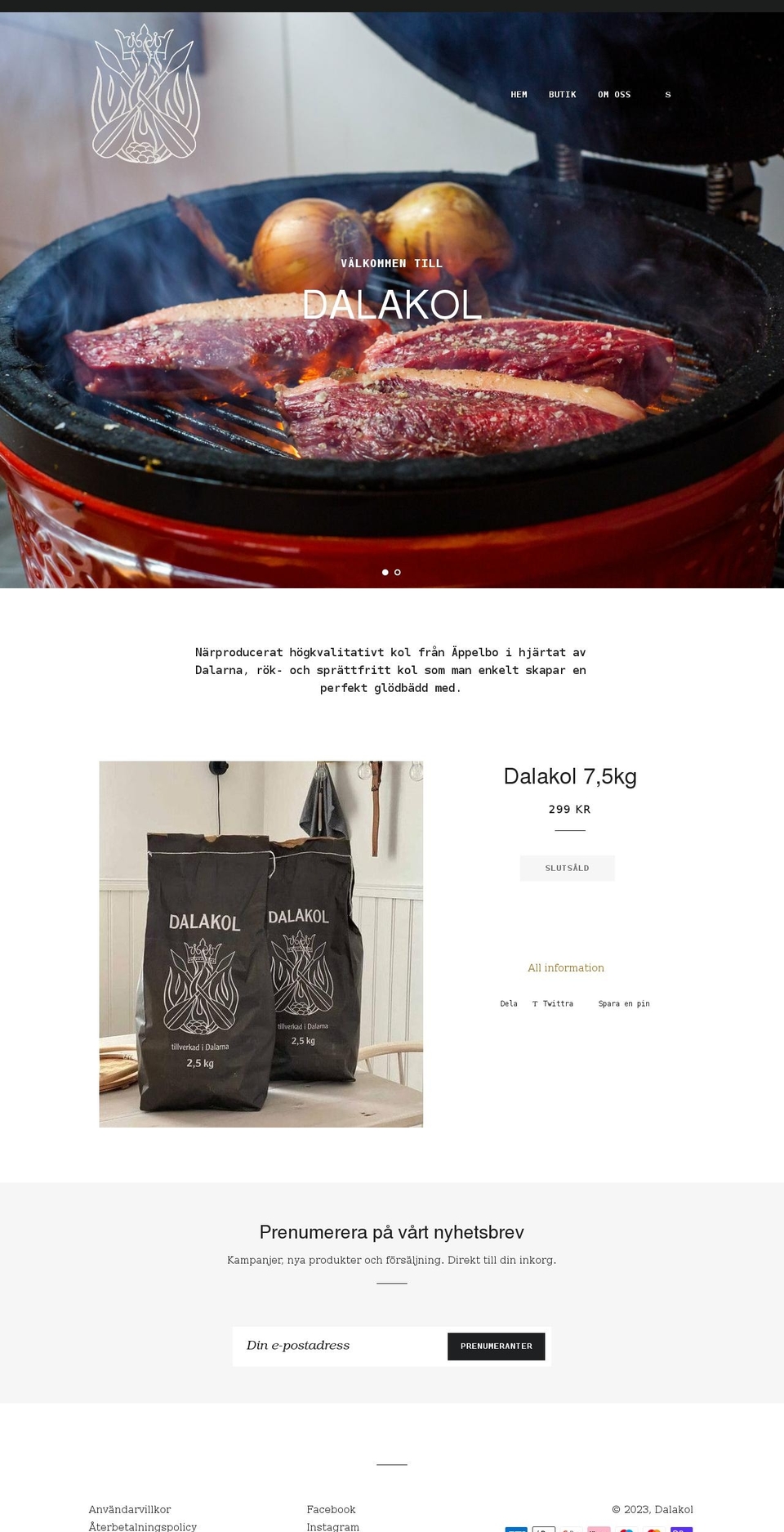 dalakol.se shopify website screenshot