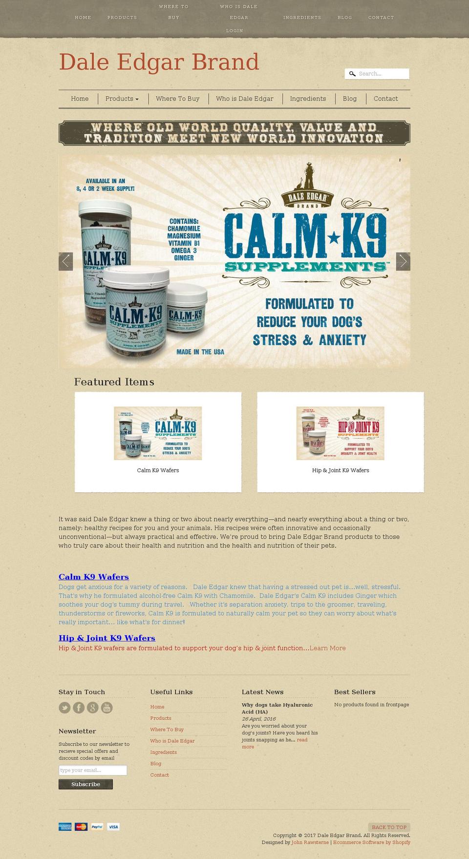 daleedgarbrand.com shopify website screenshot