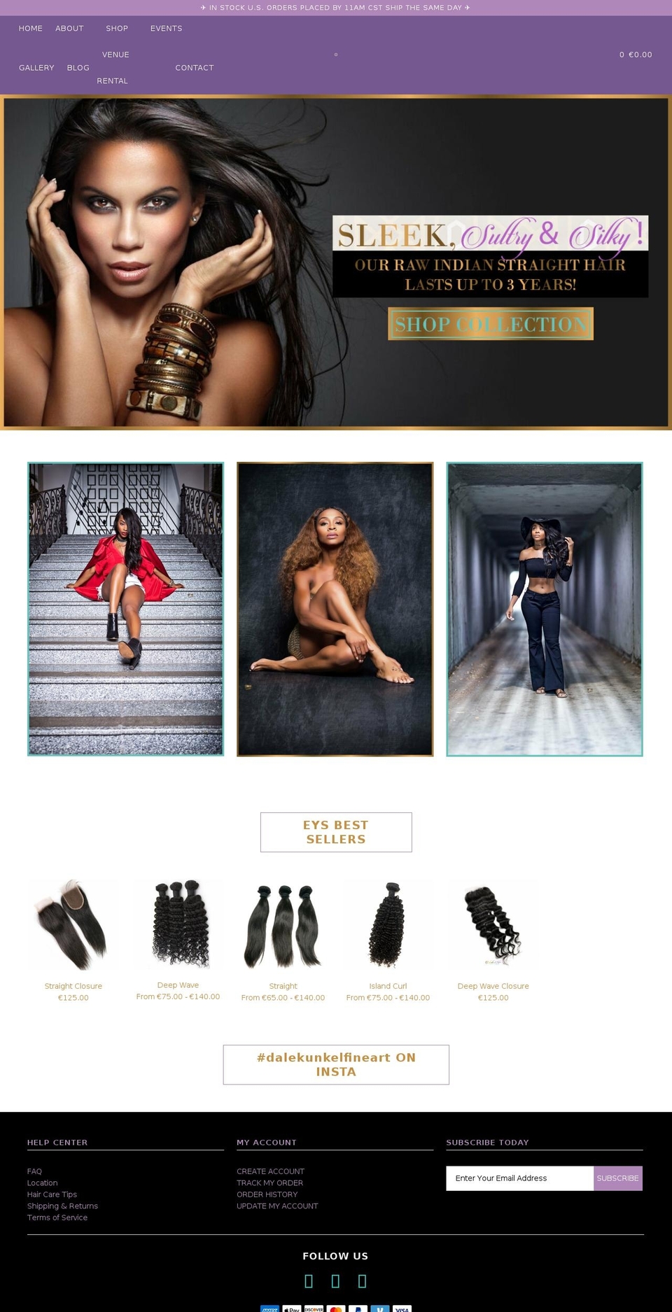 dalekunkelfineart.com shopify website screenshot