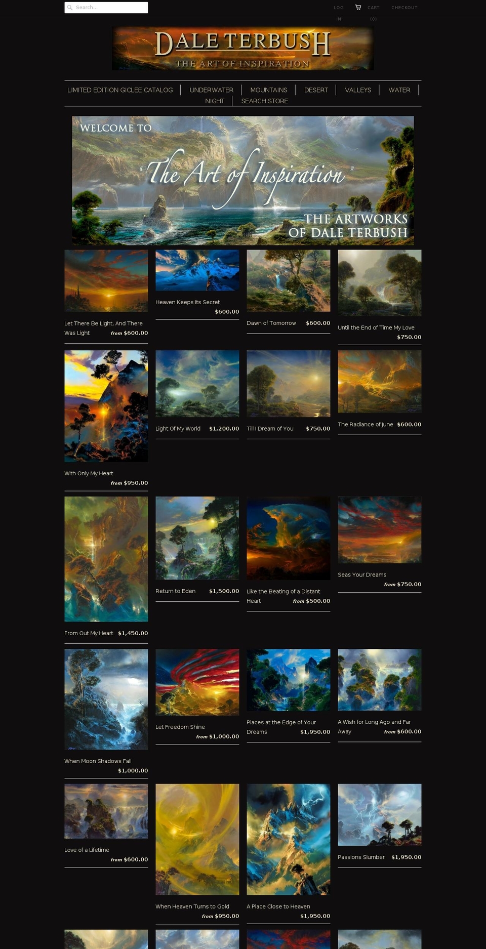 daleterbushgallery.com shopify website screenshot