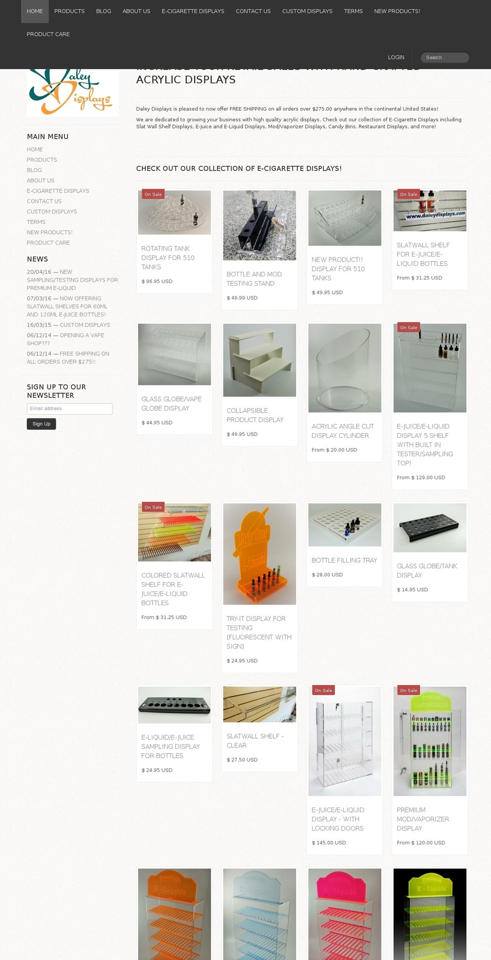 Lucid One Shopify theme site example daleydisplays.com