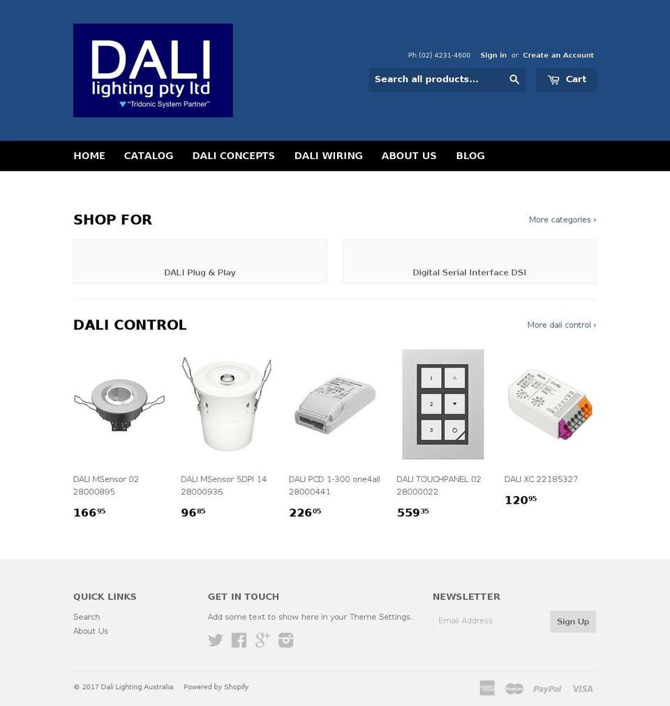 dali.net.au shopify website screenshot