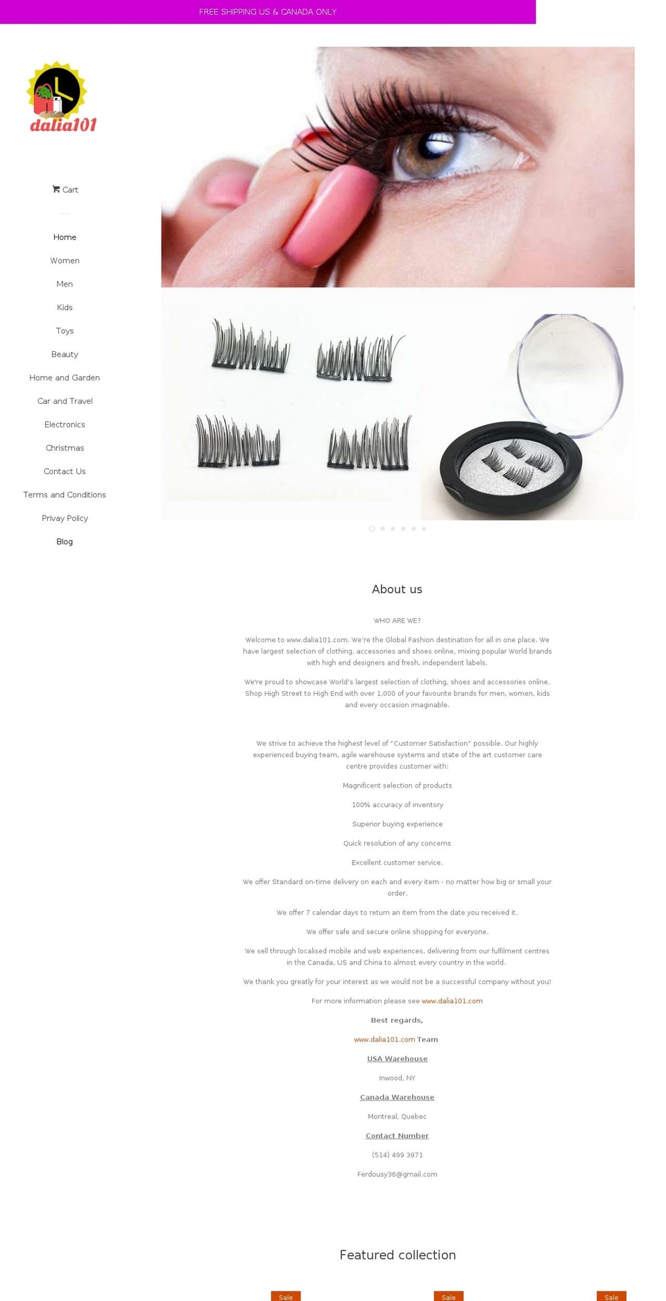 dalia101.com — Shopify storefront screenshot