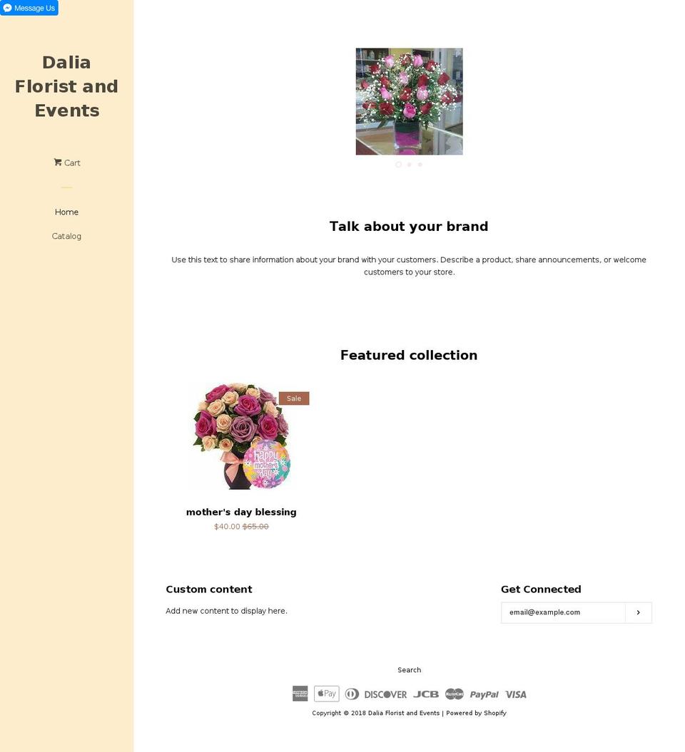 daliaflorist.com — Shopify storefront screenshot