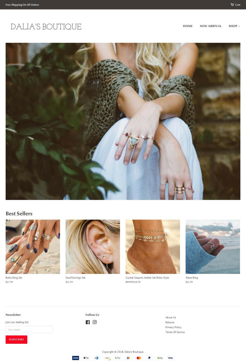 daliasboutique.com — Shopify storefront screenshot