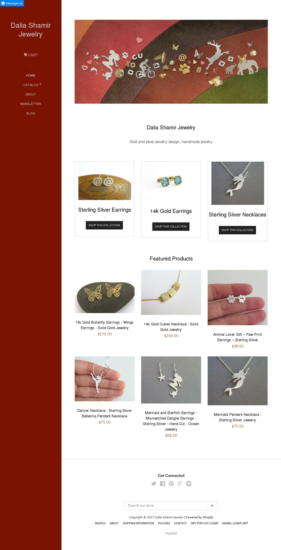 daliashamirjewelry.com shopify website screenshot