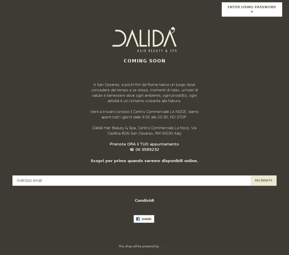 dalidahairbeautyspa.com — Shopify storefront screenshot