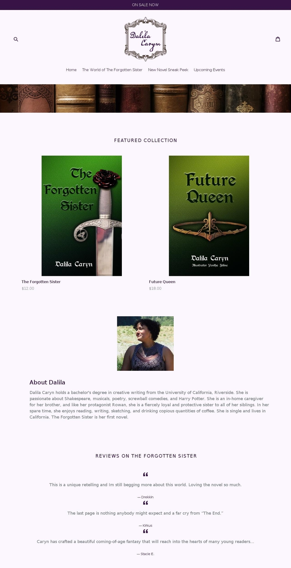 dalilacaryn.com shopify website screenshot
