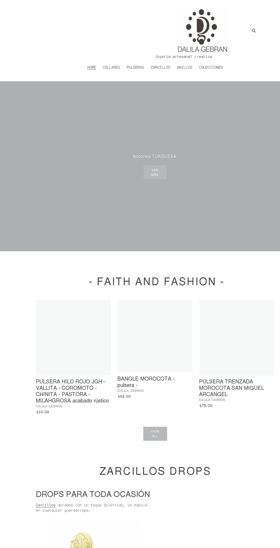 dalilagebran.com — Shopify storefront screenshot
