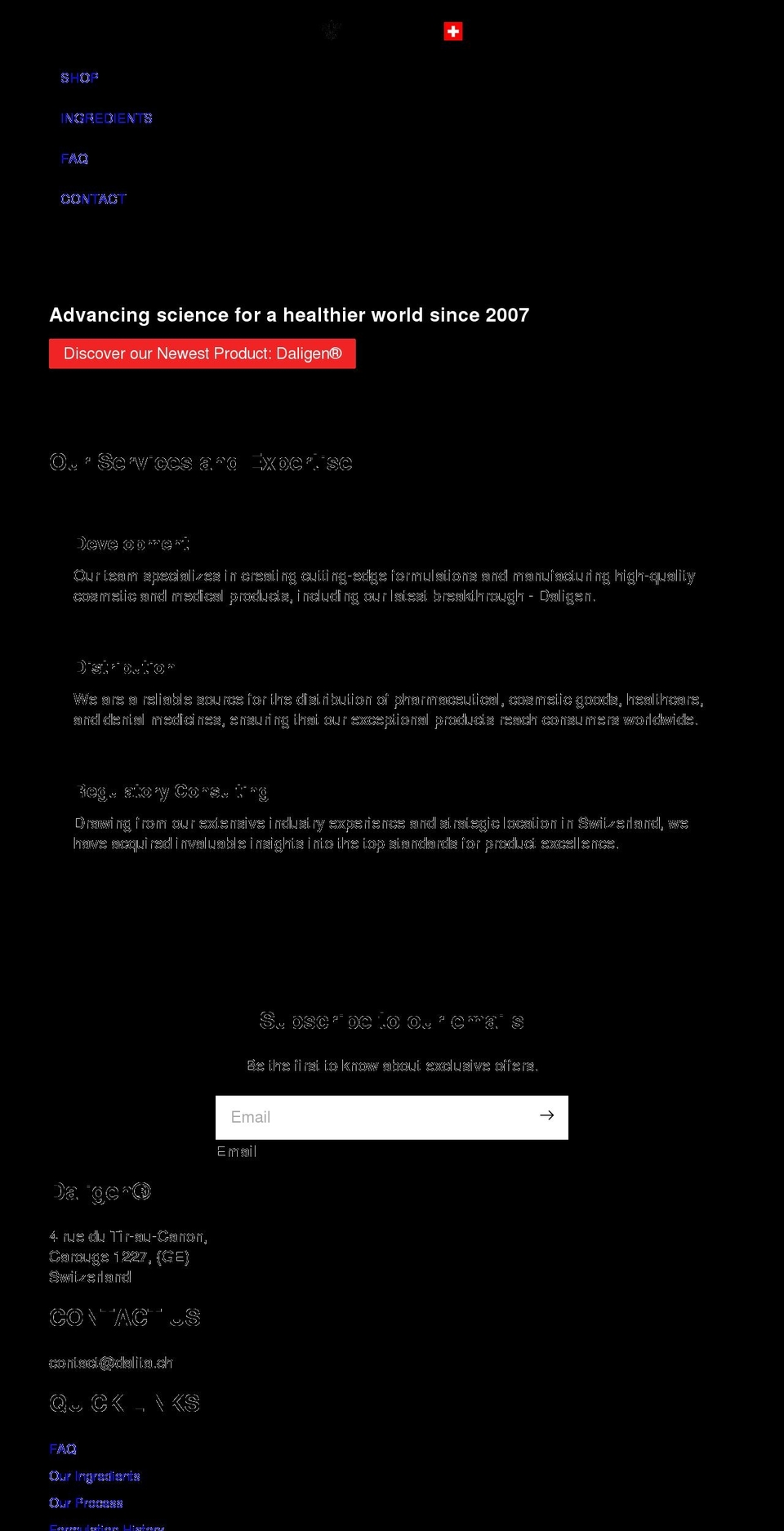 dalita.ch shopify website screenshot
