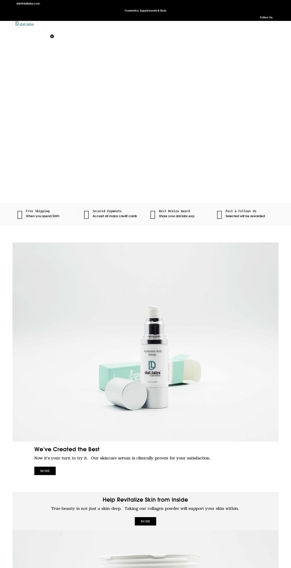 dallabs.com shopify website screenshot