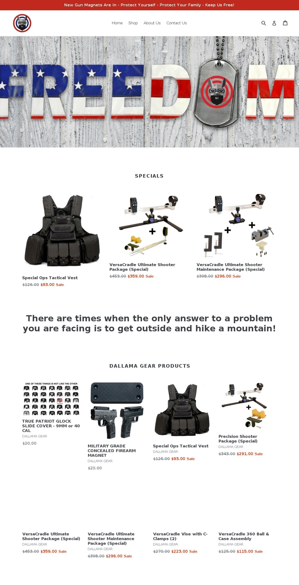 dallamagear.com — Shopify storefront screenshot