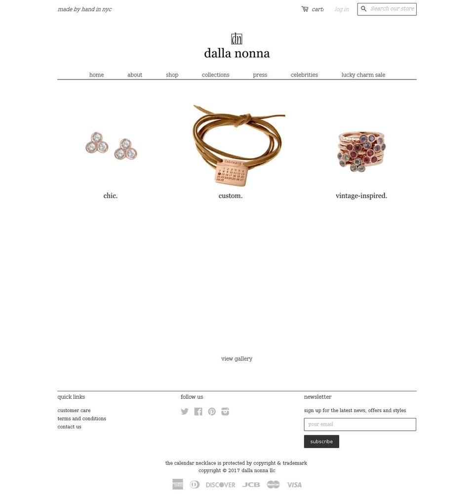 dallanonnajewelry.com shopify website screenshot