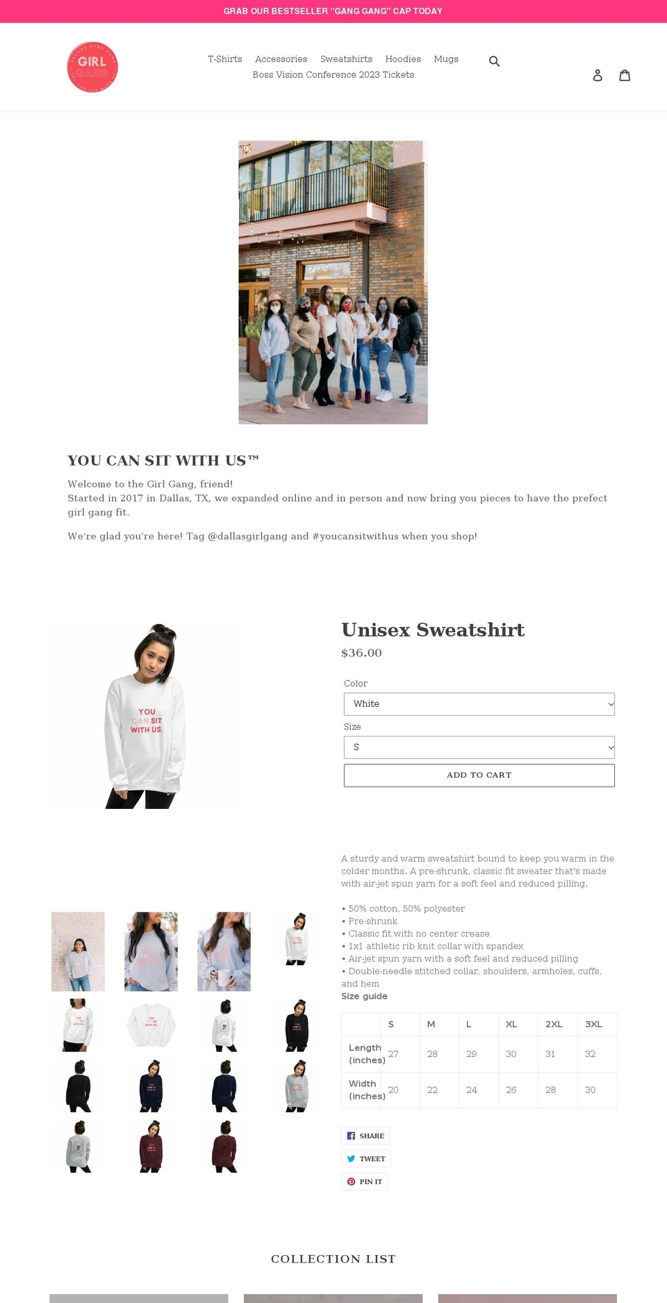 dallas-girl-gang-gear.myshopify.com shopify website screenshot