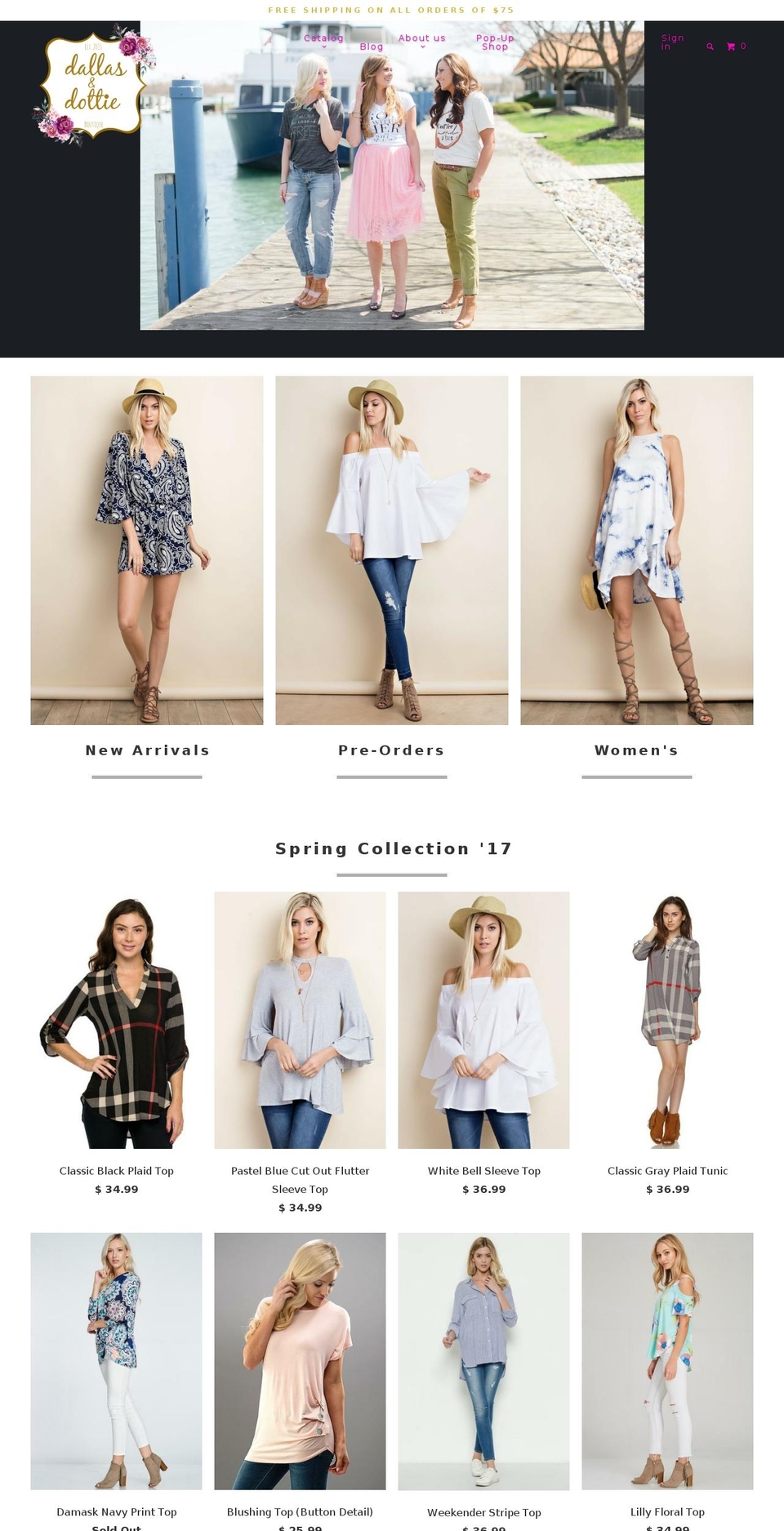 dallasanddottie.com shopify website screenshot