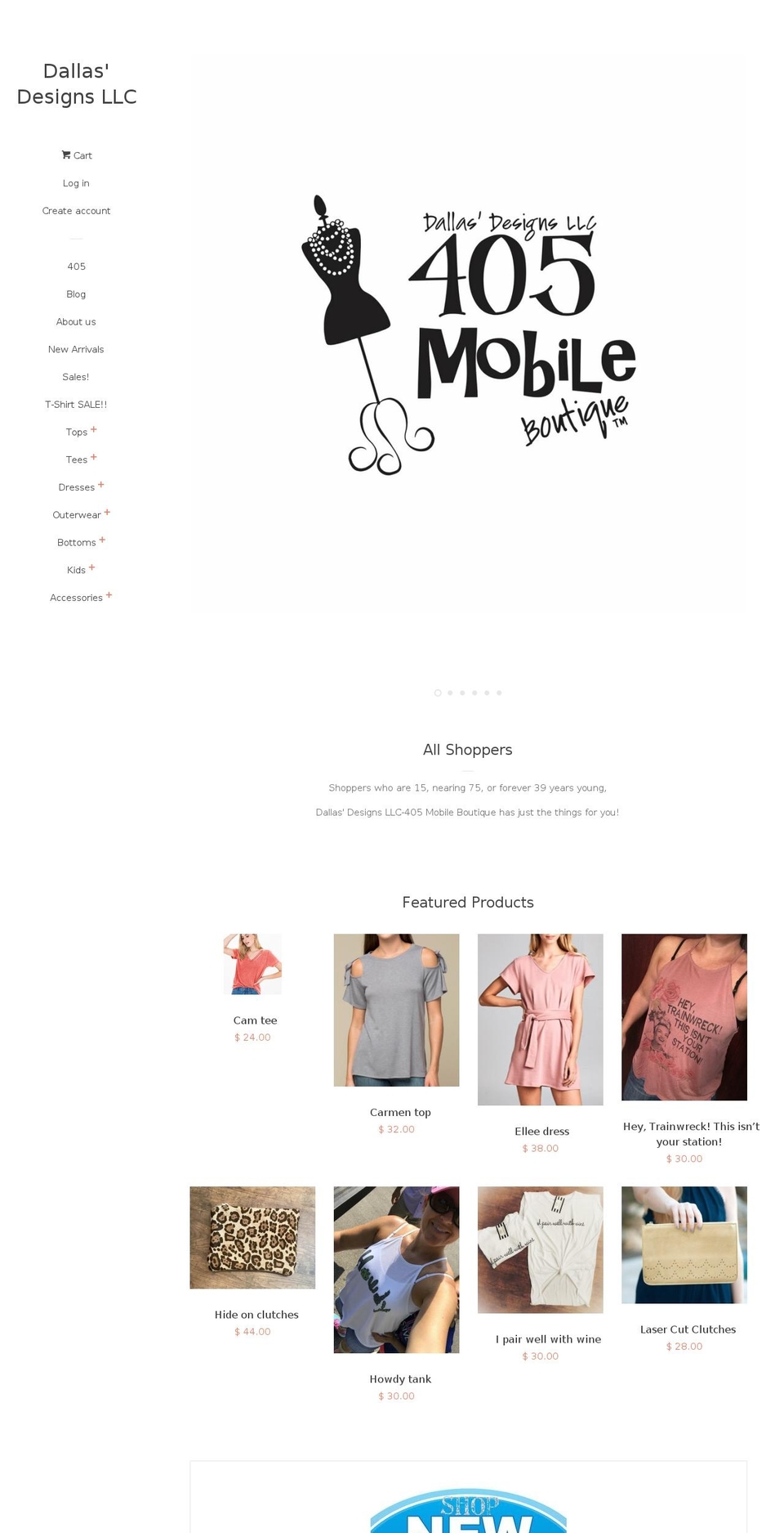 dallasdesignz.com — Shopify storefront screenshot