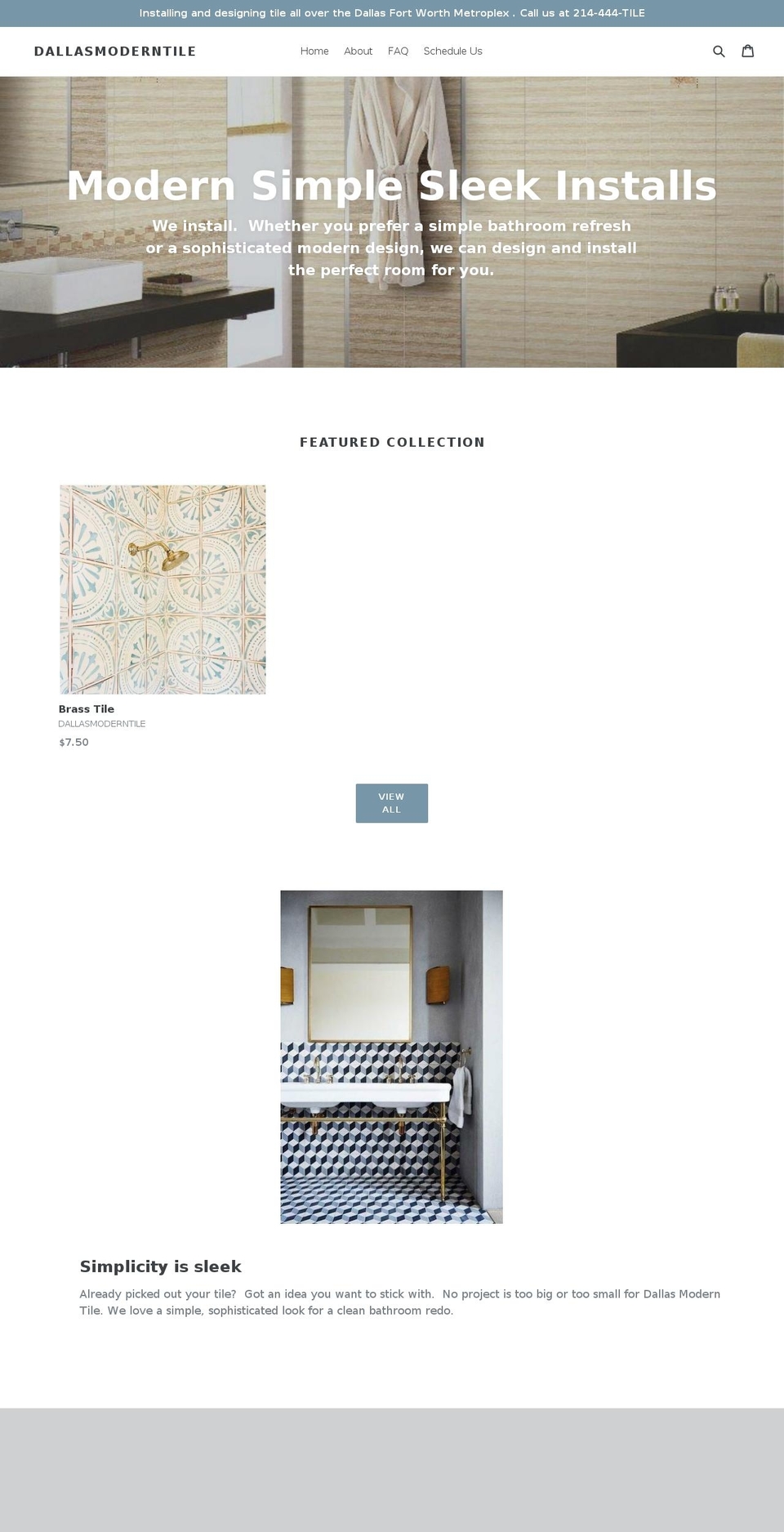 dallasmoderntile.com — Shopify storefront screenshot