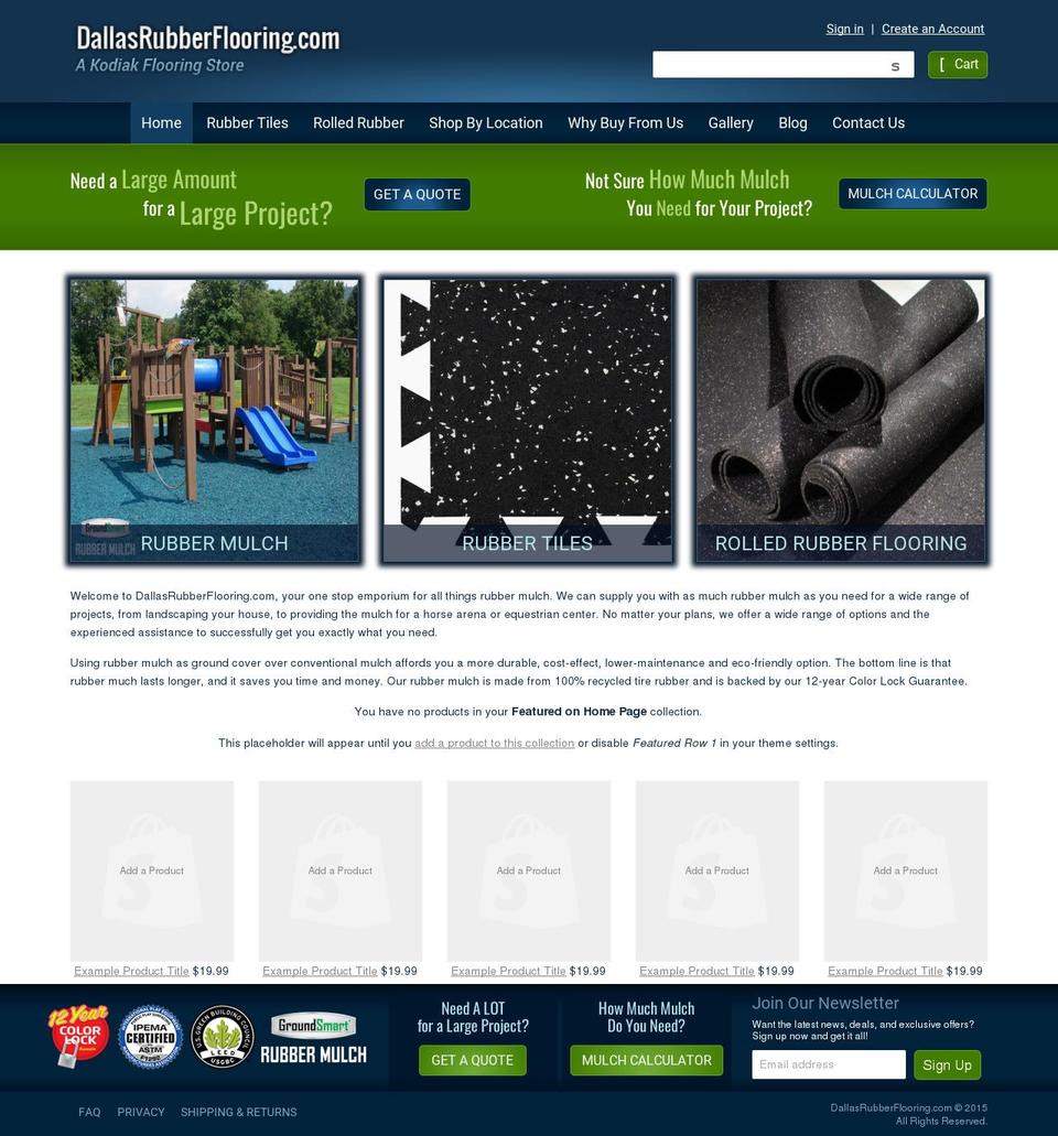 dallasrubberflooring.com shopify website screenshot