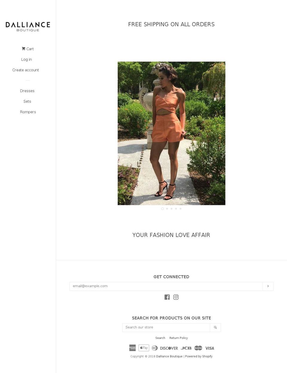 dallianceboutique.com shopify website screenshot