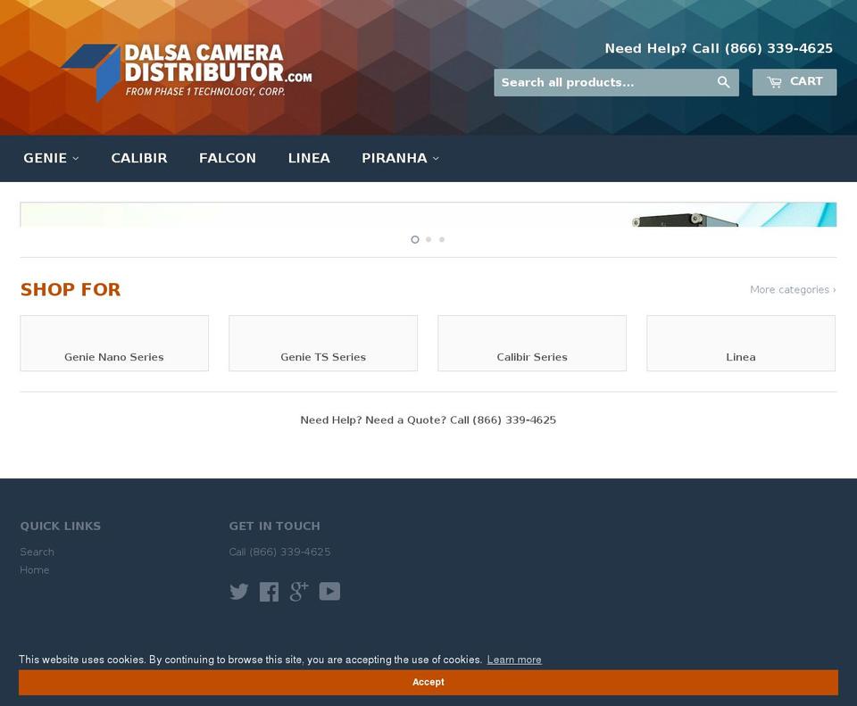 dalsa-camera-distributor.com shopify website screenshot