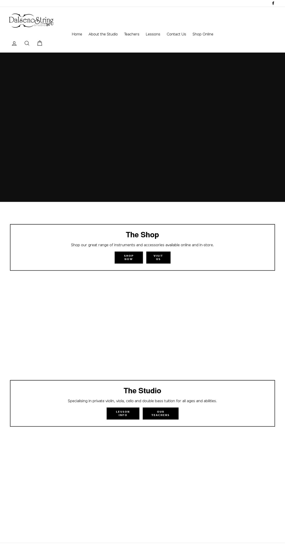 dalsenostringstudio.com shopify website screenshot