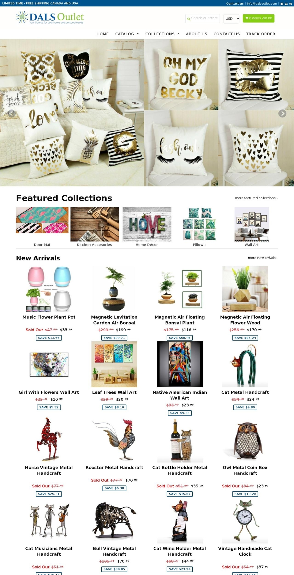 dalsoutlet.com — Shopify storefront screenshot