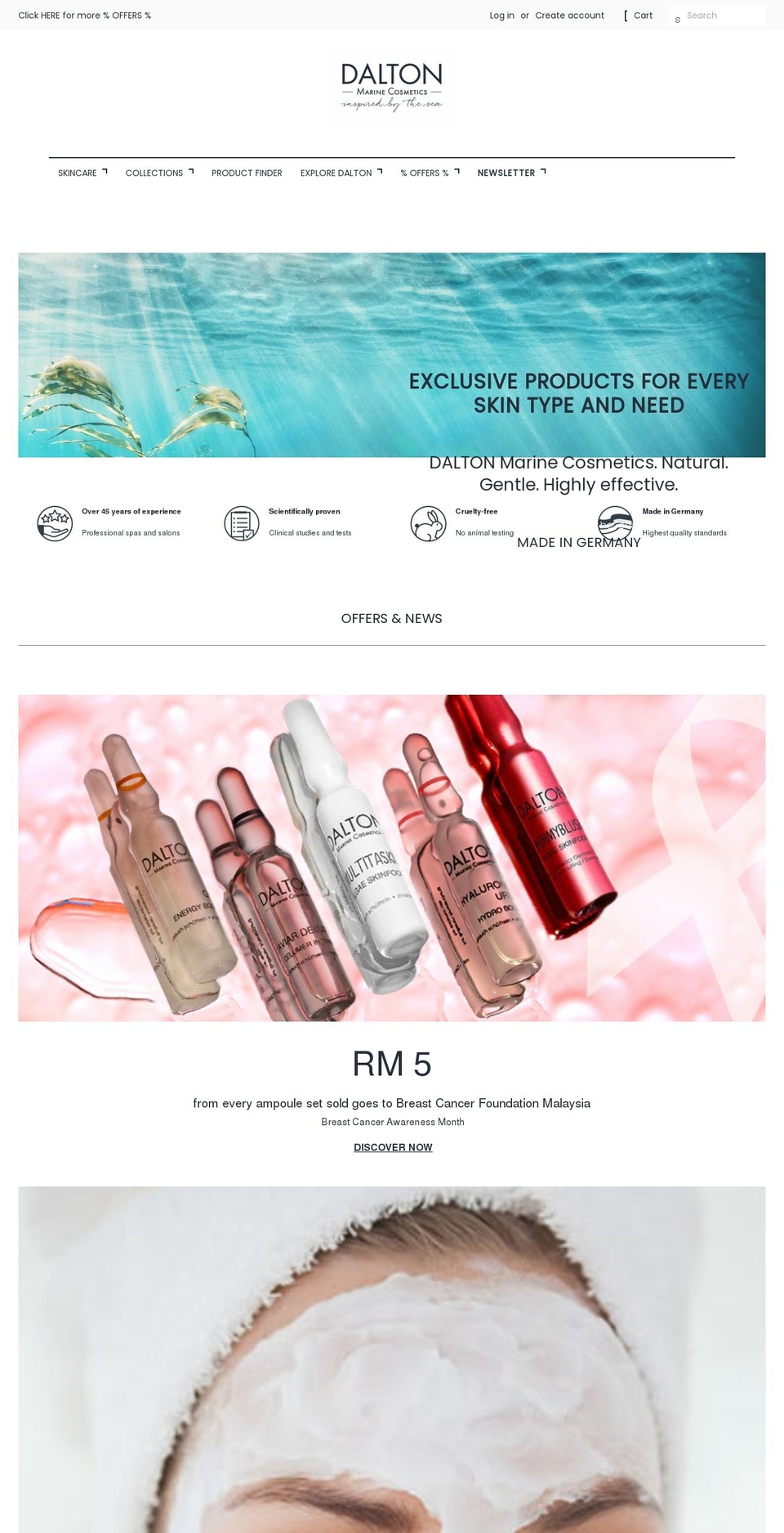 dalton-cosmetics.my shopify website screenshot