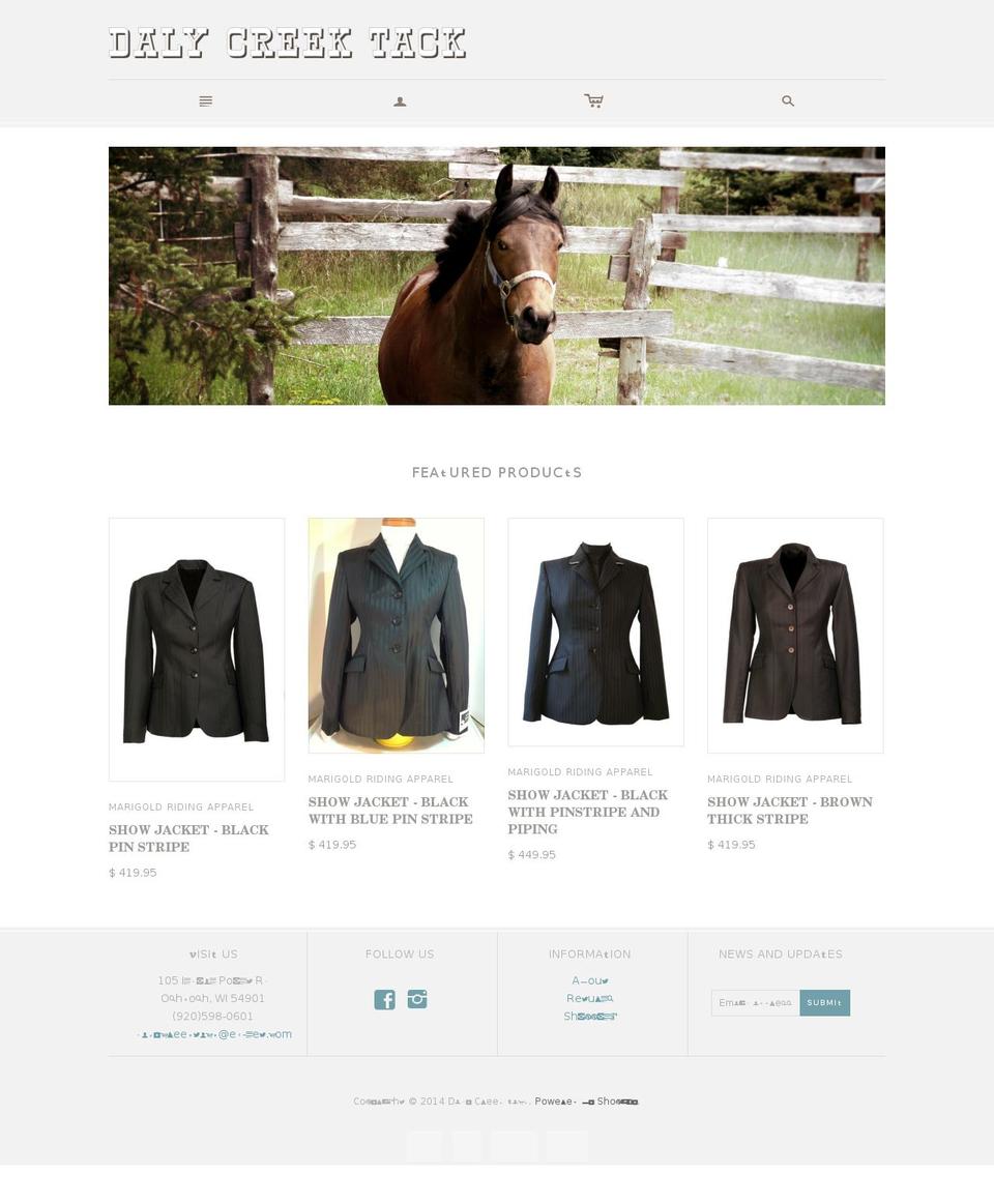 Daly Creek Tack - Study Options Shopify theme site example dalycreektack.com