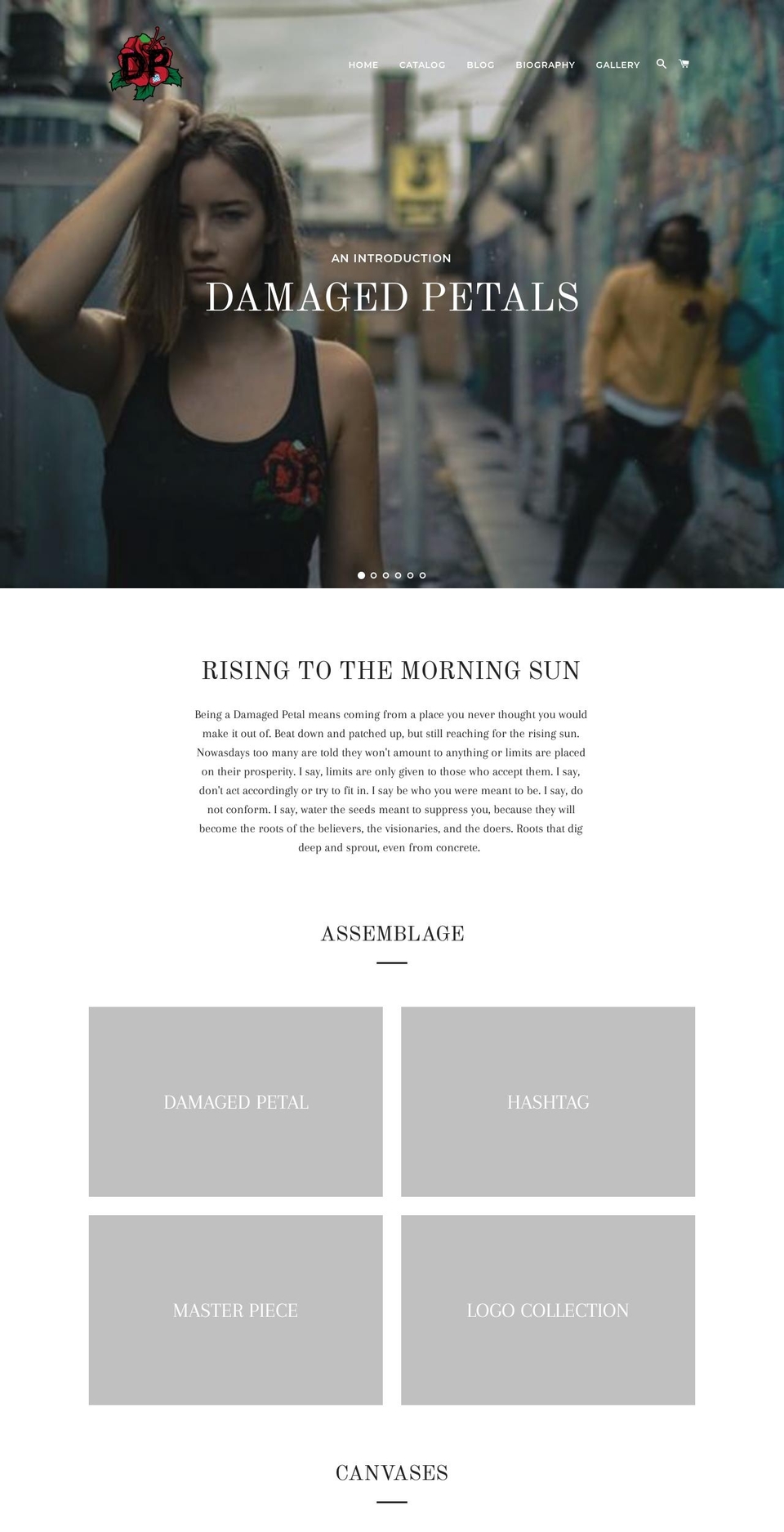 damagedpetal.com — Shopify storefront screenshot