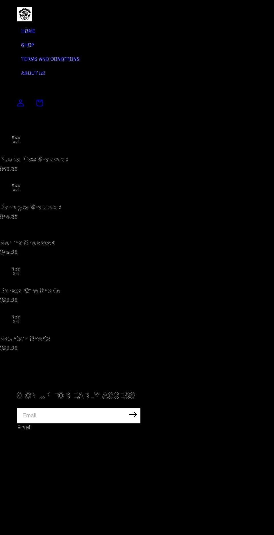 damagedpr.com shopify website screenshot