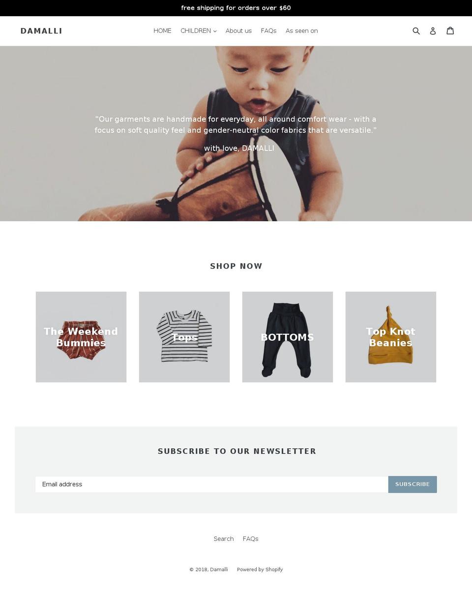 damalli.com shopify website screenshot