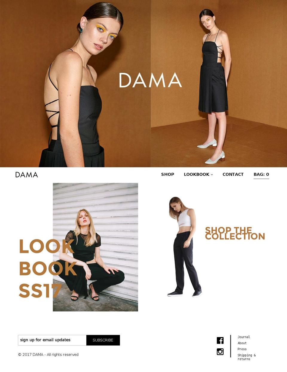 10feb17 livebkp Dama Debut Shopify theme site example damaofficial.com