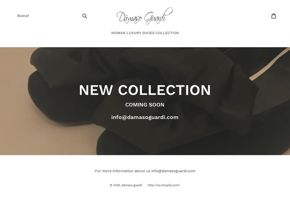 Coming Soon Shopify theme site example damasoguardi.com