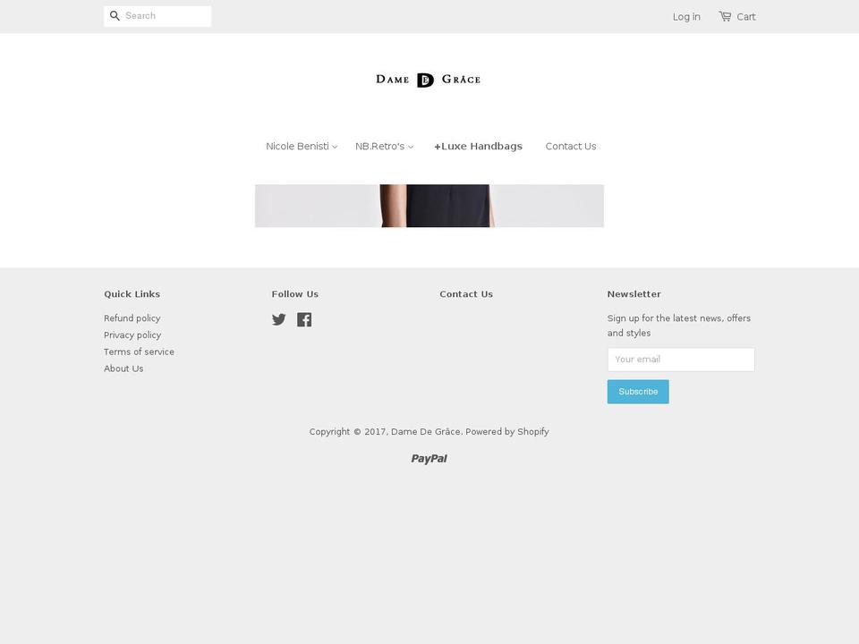 damedegrace.com shopify website screenshot