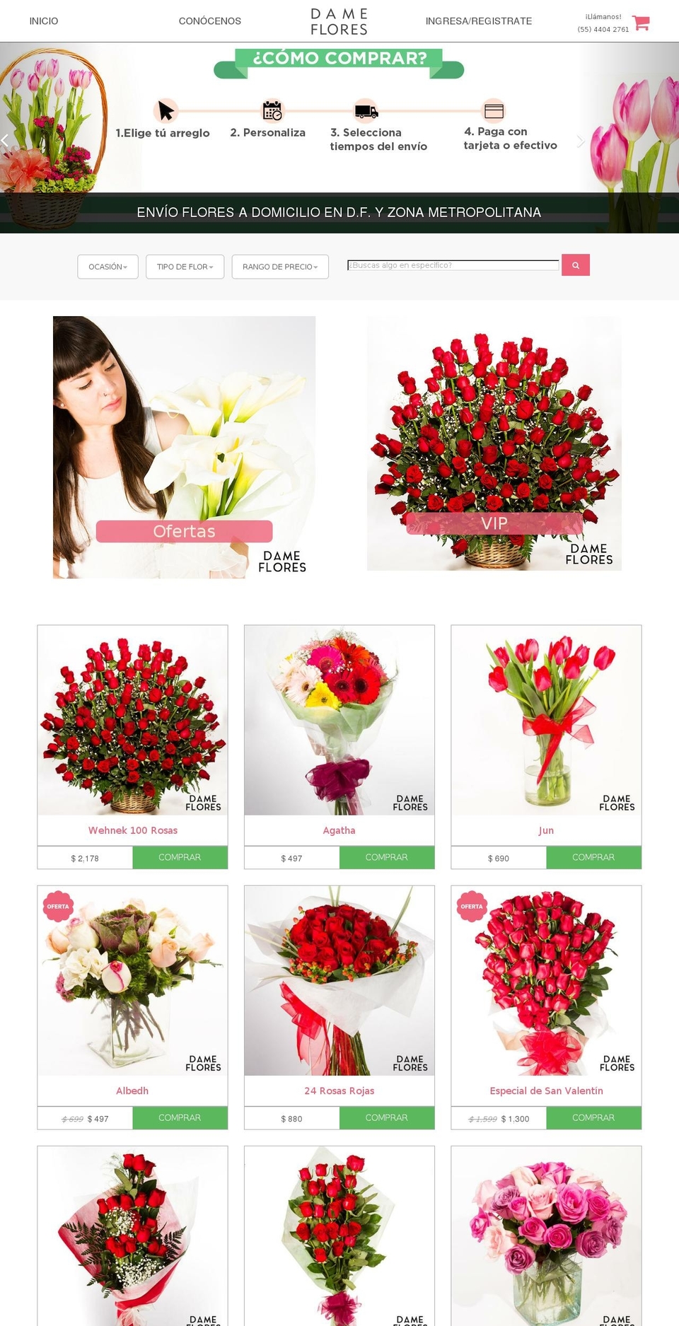 dameflores.com shopify website screenshot