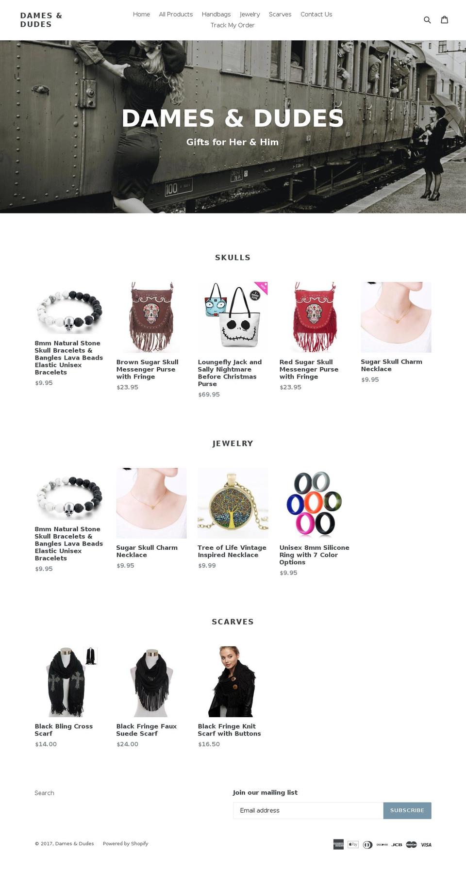 damesndudes.com shopify website screenshot