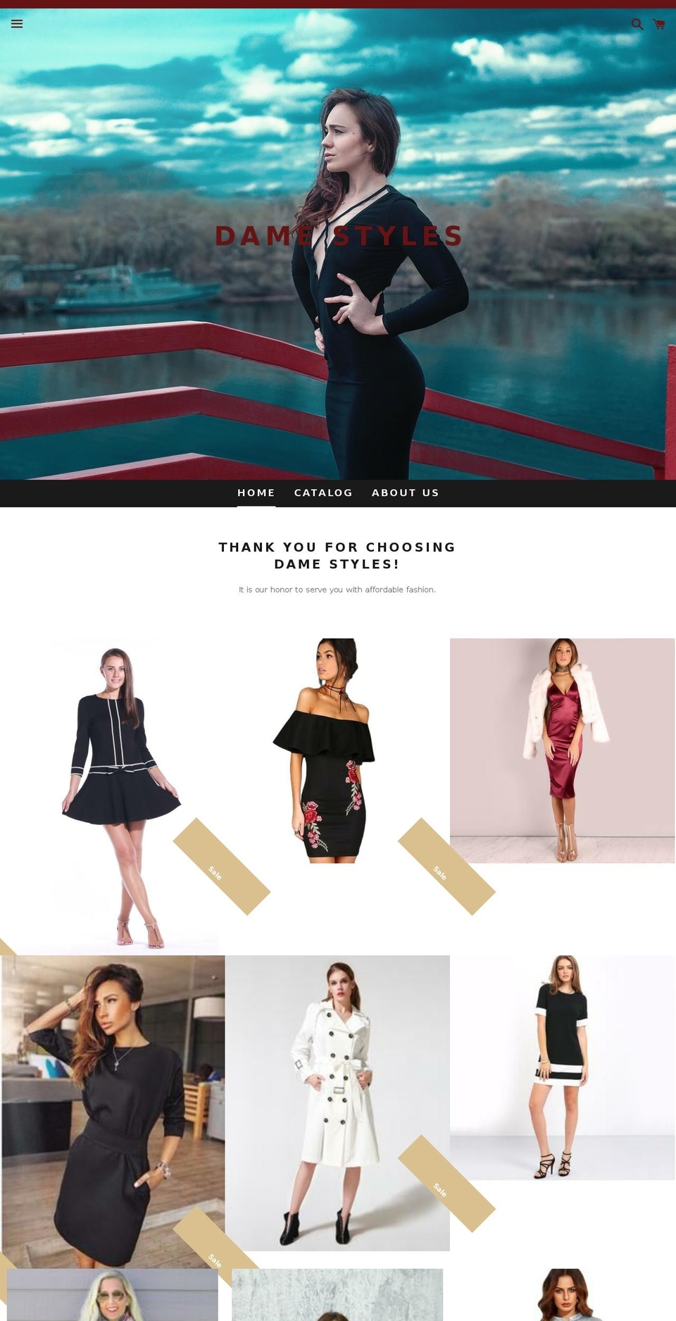 damestyles.com shopify website screenshot